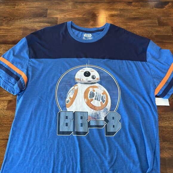 Star Wars BB-8 Blue Graphic Short‎ Sleeve T-Shirt Adult Size 2XL XXL Used - Picture 1 of 4